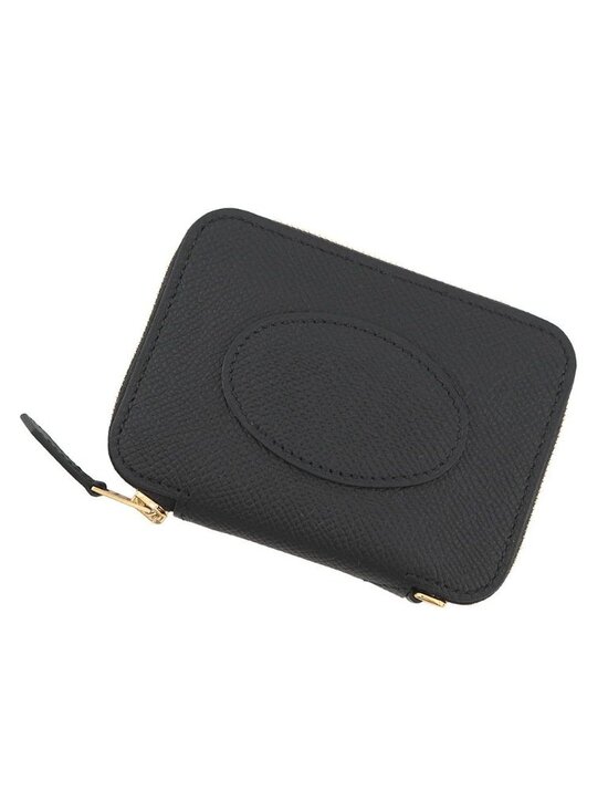 Hermes Handbags - Hermes Coin Case Macaron Compact Black Gold Epsom Shoulder